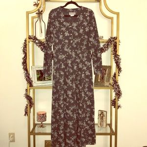 Long Sleeved Floral Sweater Dress